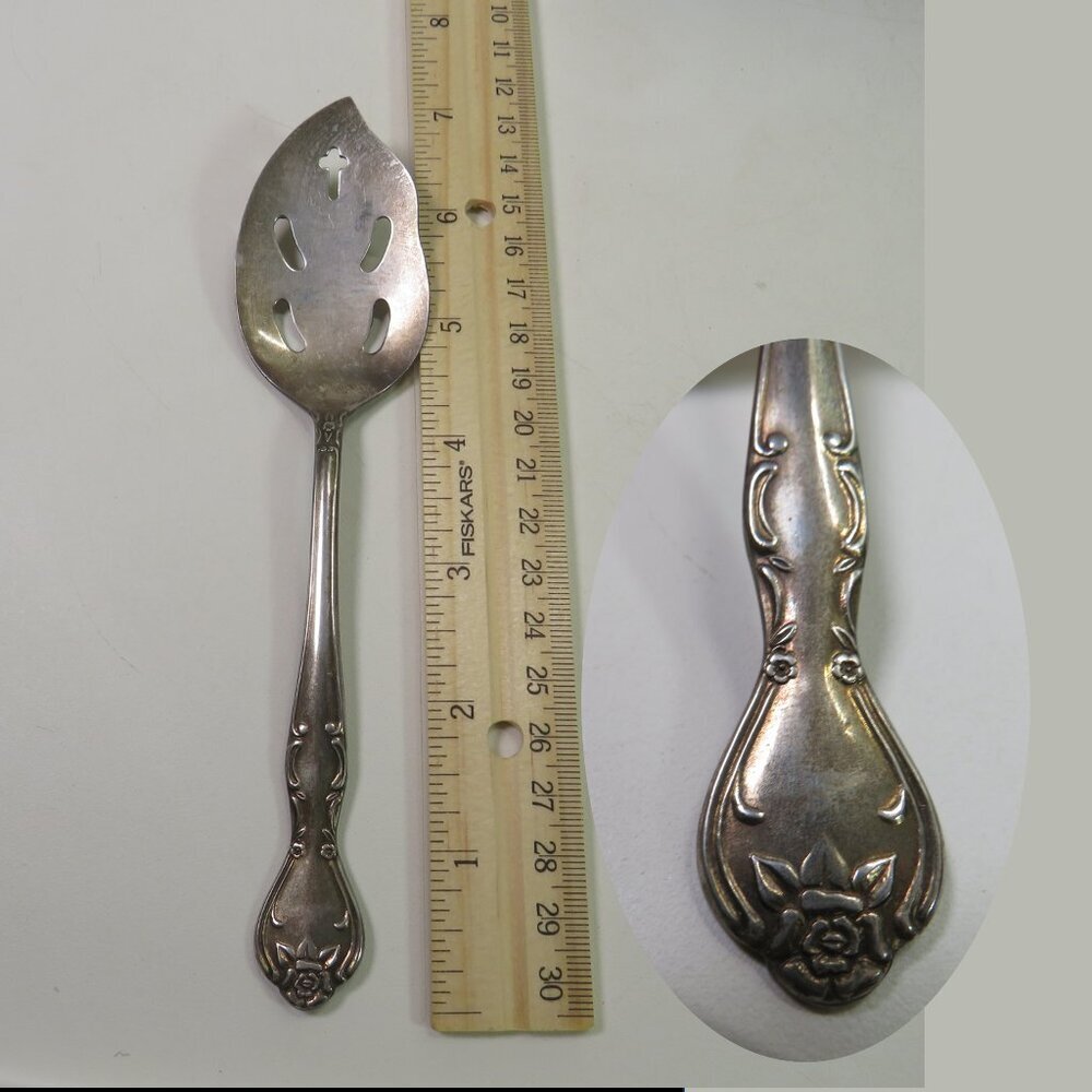 Norma pattern Silver Plated Jelly Server or Bonbon Spoon 1907 Tarnished Serving